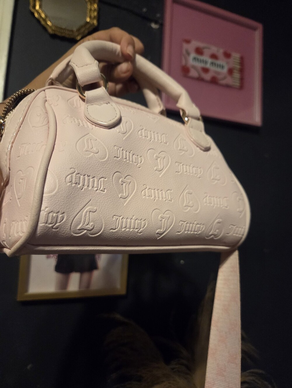 Juicy Couture Soft Pink Embossed Dome Satchel - Picture 3 of 4
